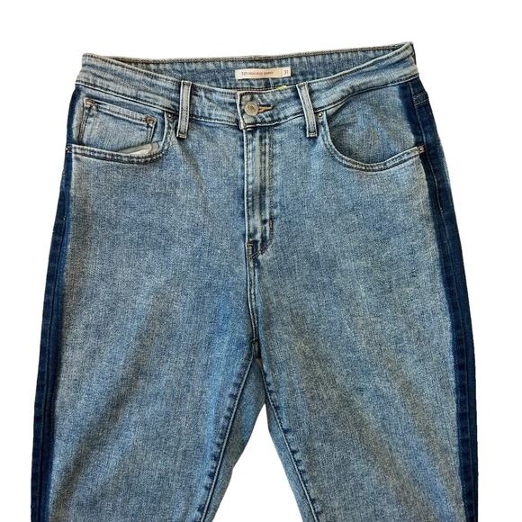 Levi's 721 High Rise Skinny Crop Acid Wash Denim Size 31 - Picture 3 of 6
